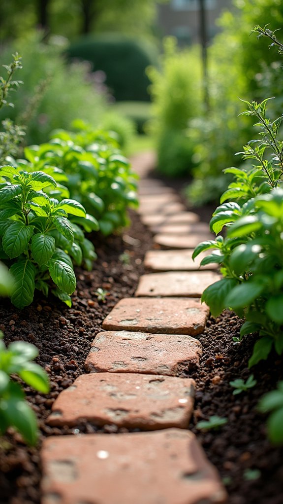 aromatic herb garden paths