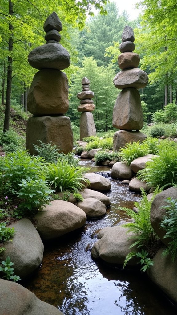 artistic river rock sculptures