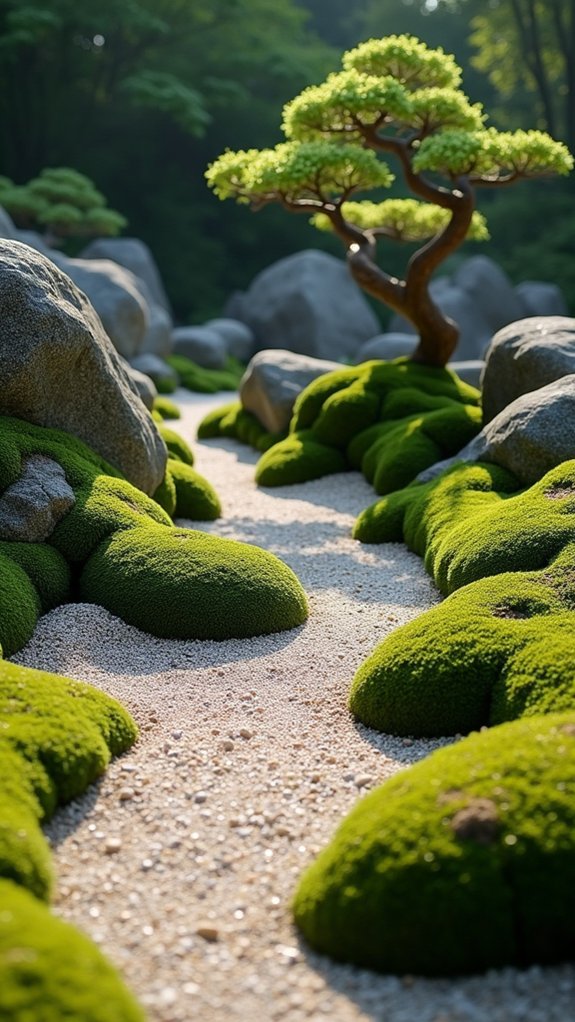 asymmetrical rock garden design