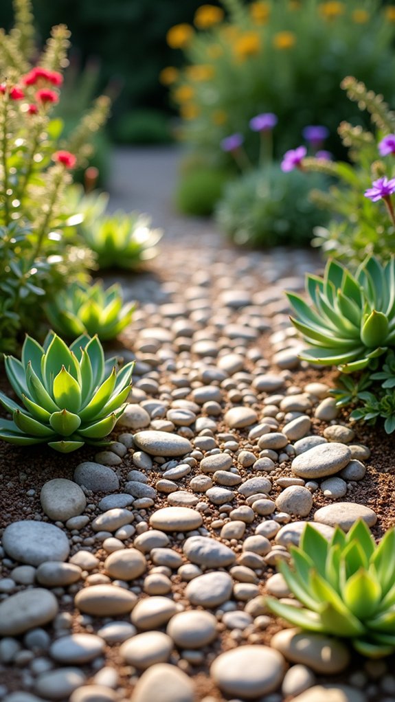 balanced rock and plant arrangement