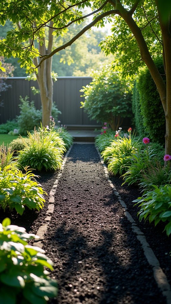 black mulch enhances plants