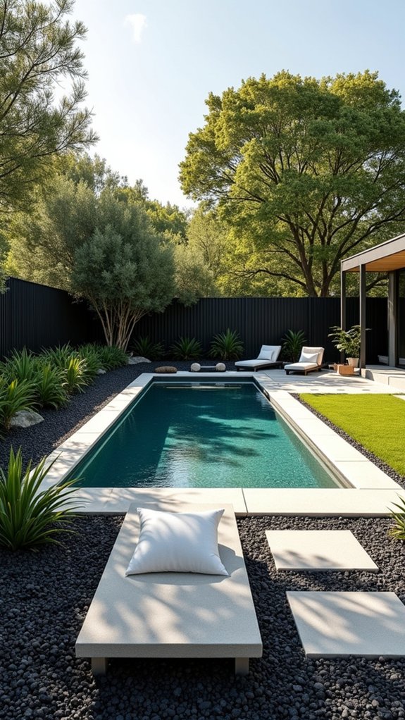 black mulch modern landscaping
