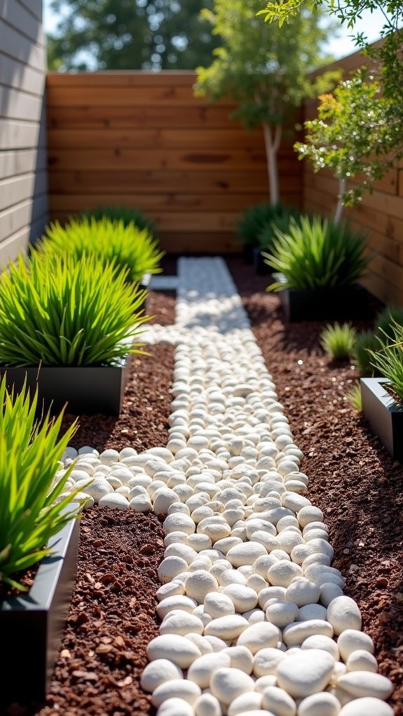 bold colored mulch contrast