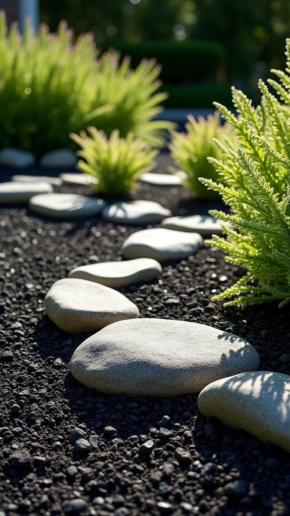bold contrast with mulch