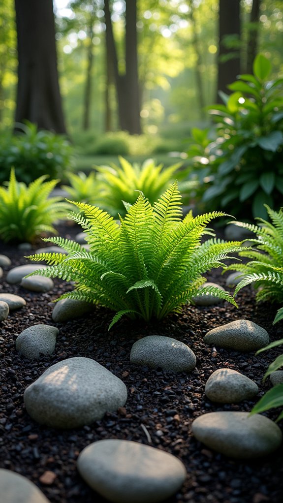 bold contrasts with black mulch