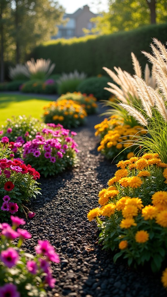 bold flower bed contrasts