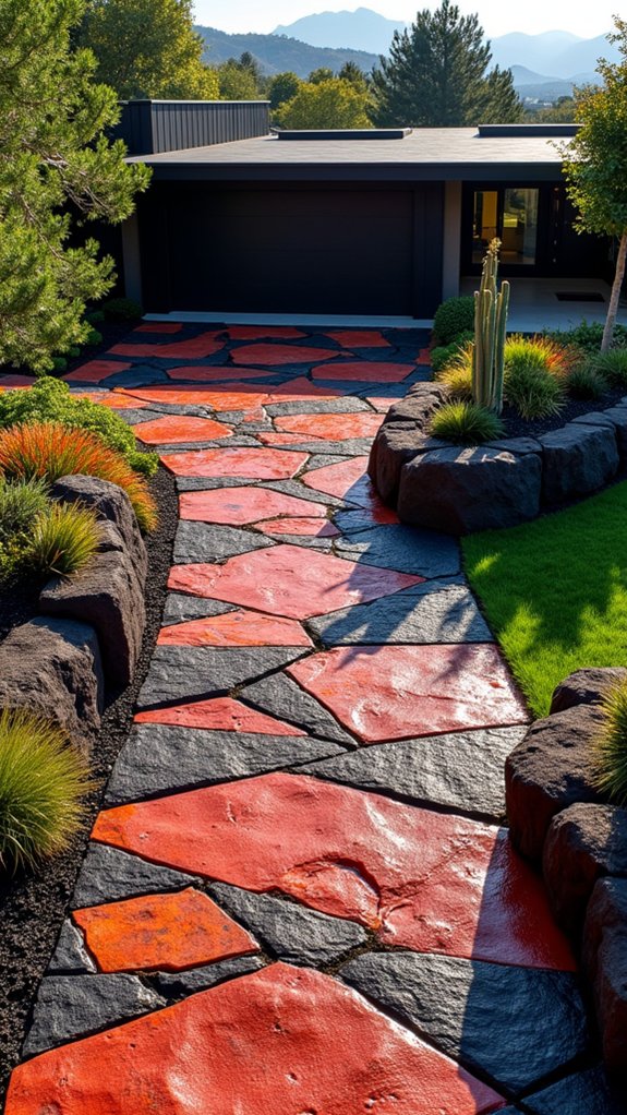 bold lava rock landscaping
