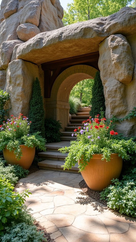 bold pots natural boulders