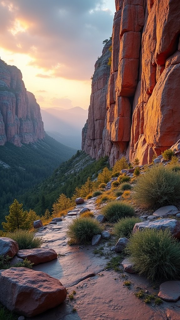 bold rock formations enhance garden
