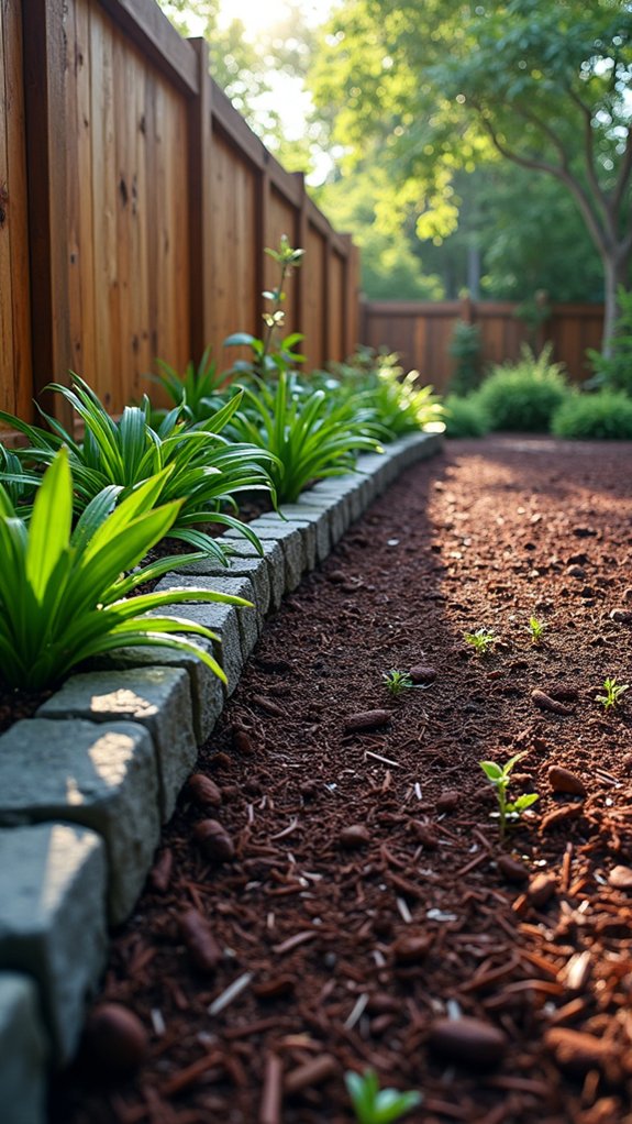 bordering mulch with materials