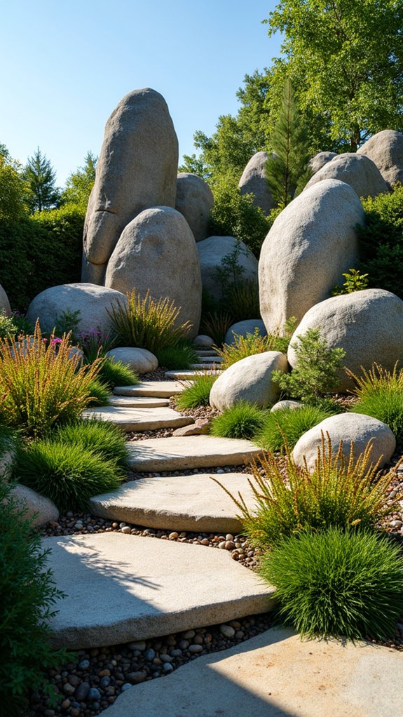 boulder accents create focal points