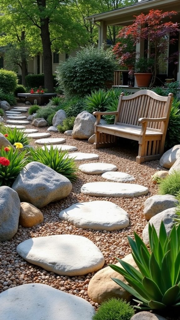 boulder accents enhance landscaping