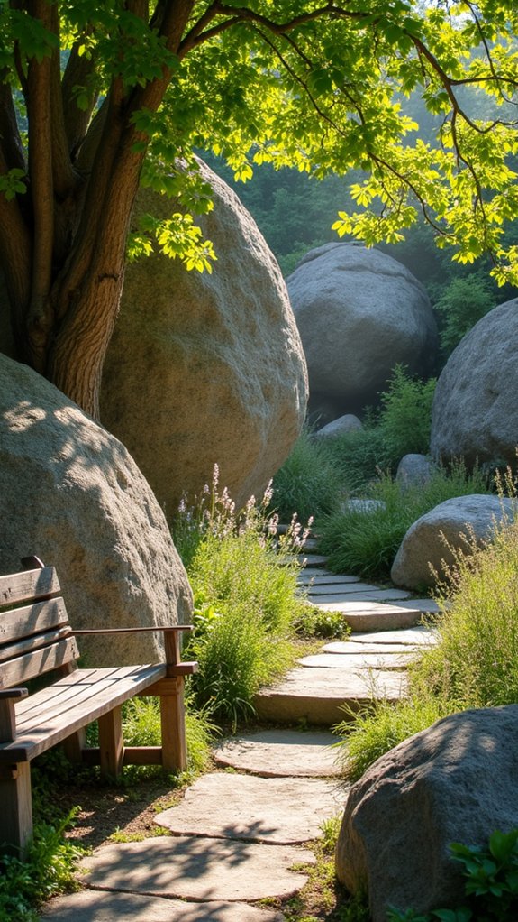 boulder focal points enhance landscape