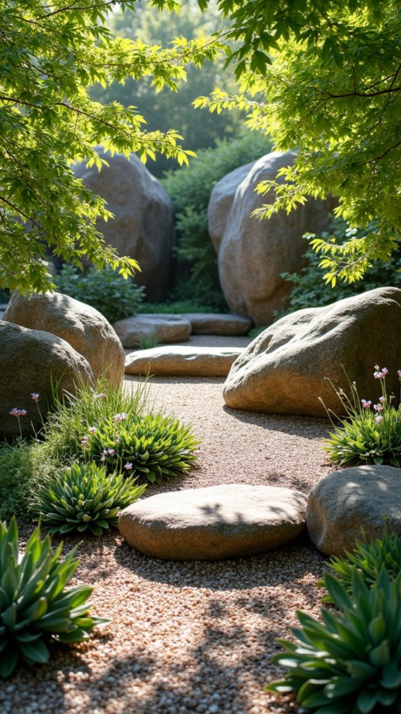 boulders enhance front yard
