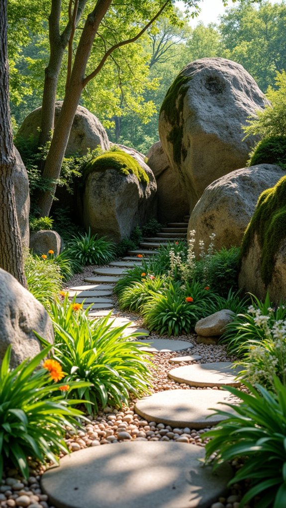 boulders enhance garden aesthetics