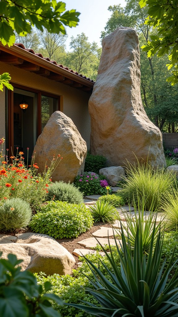 boulders enhance landscape beauty