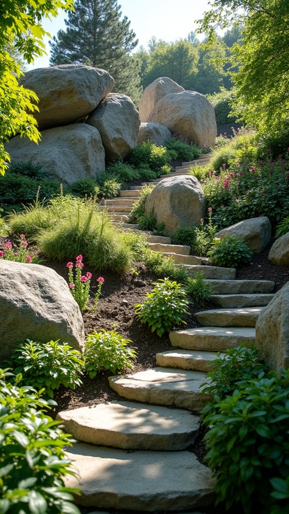 boulders enhance landscape design