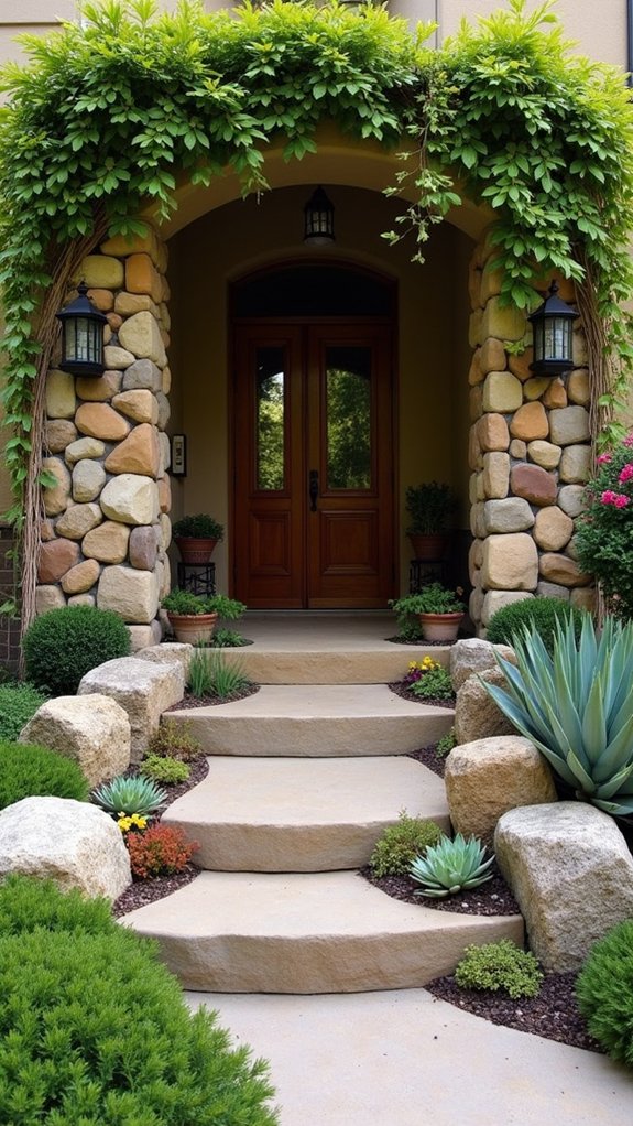 boulders enhance porch aesthetics