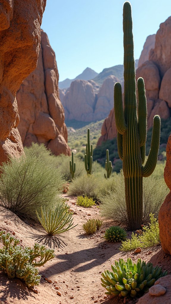 cacti and rocks combination