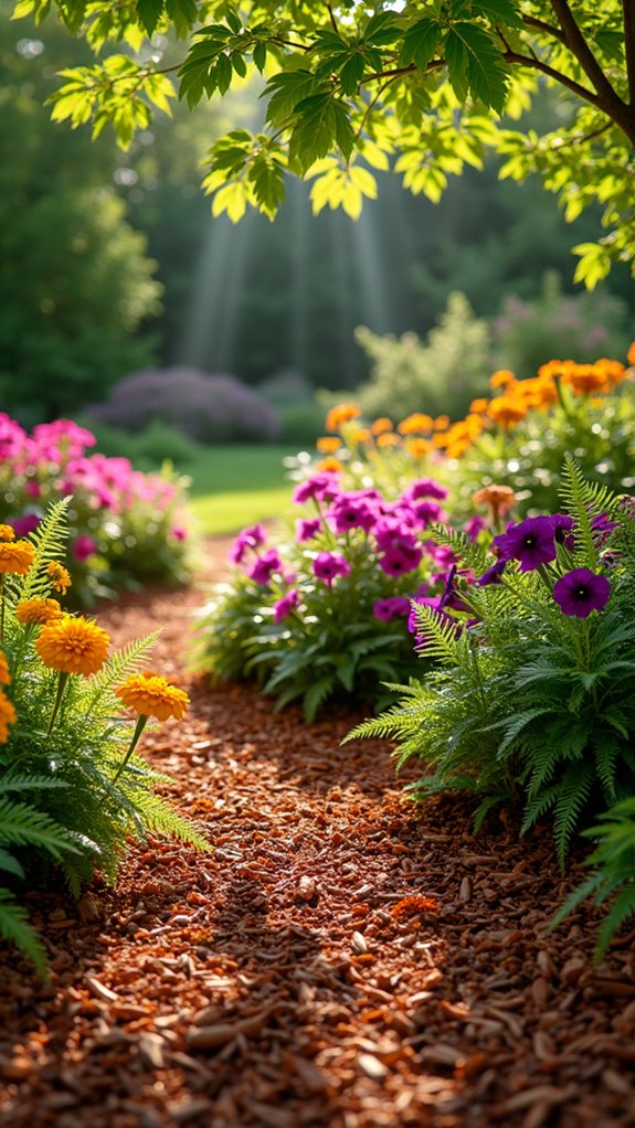cedar mulch enhances garden aesthetics