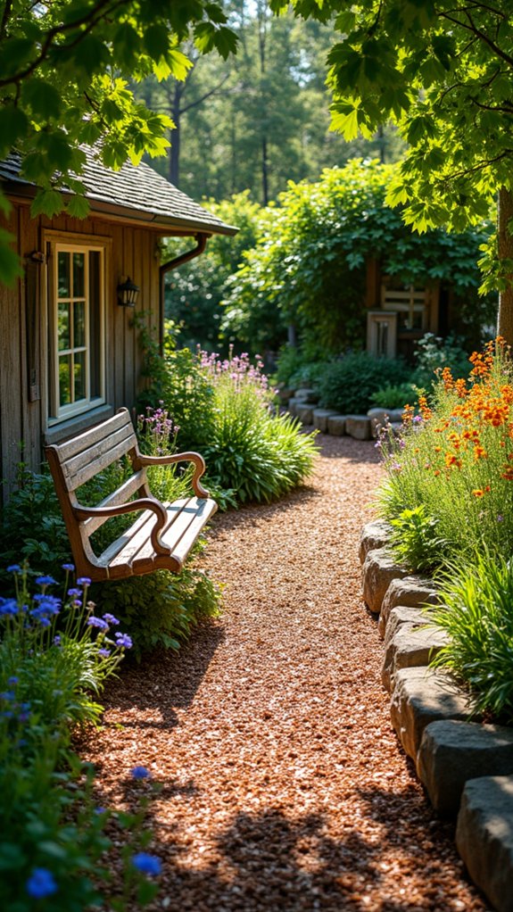 cedar mulch enhances garden charm