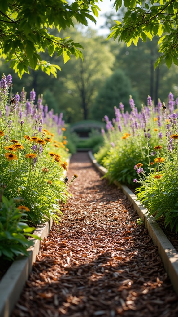 cedar mulch enhances pollinator gardens