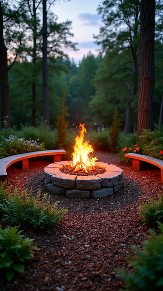 cedar mulch fire pit charm