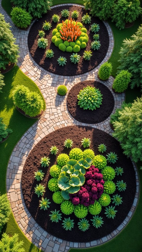 charming circular vegetable gardens