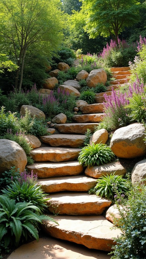 charming stone and plant harmony
