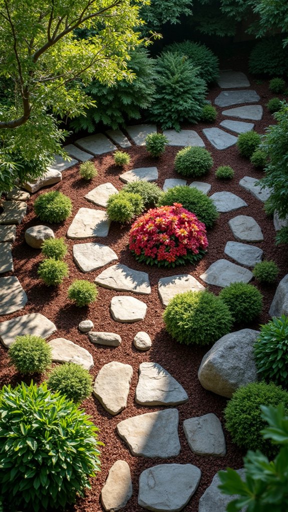 circular rock garden design