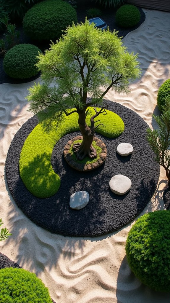circular zen garden tranquility