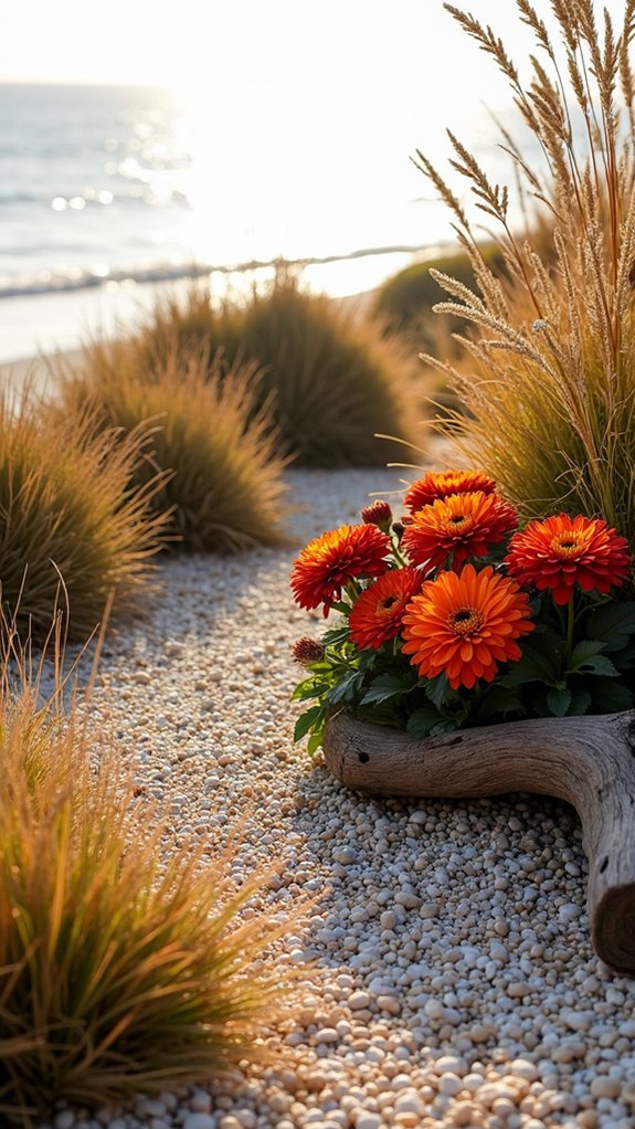 coastal garden shell mulch