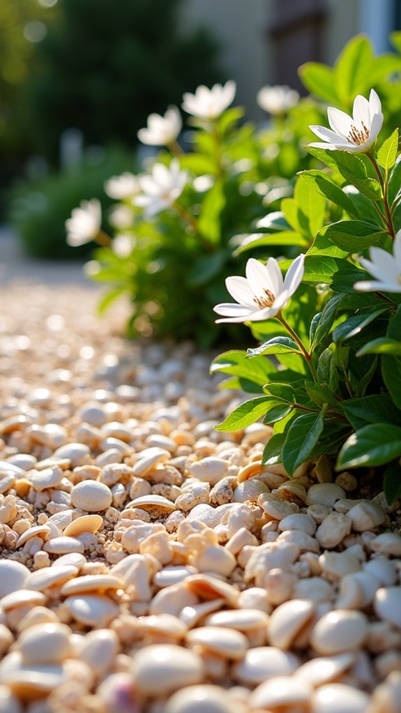 coastal garden shell mulch