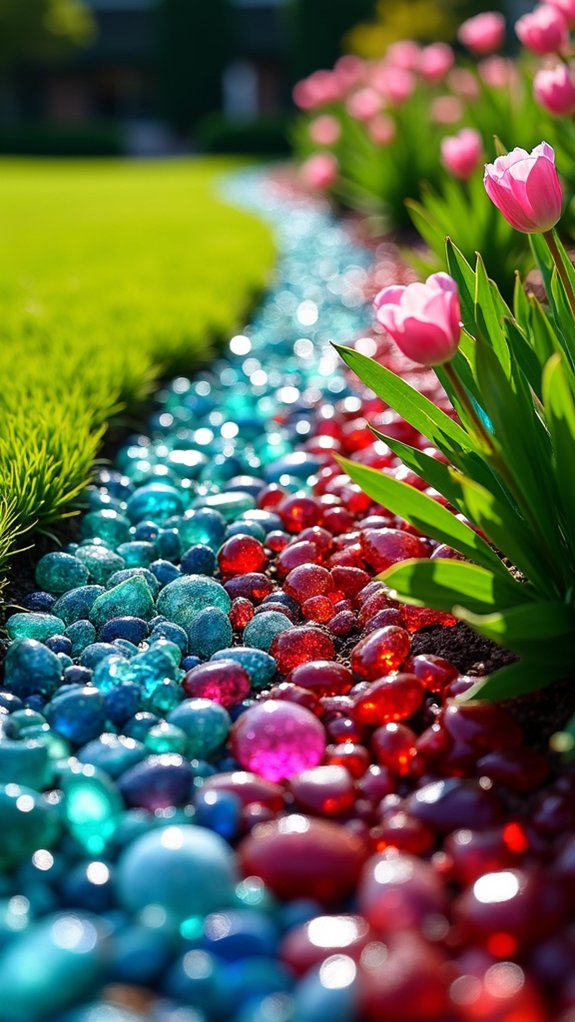colored glass garden mulch