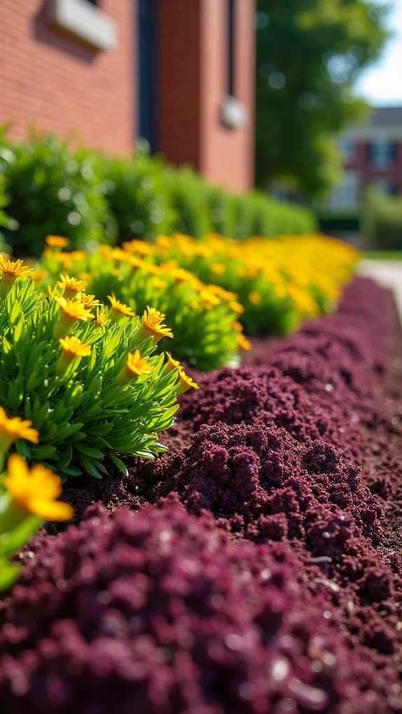 colored mulch enhances landscape