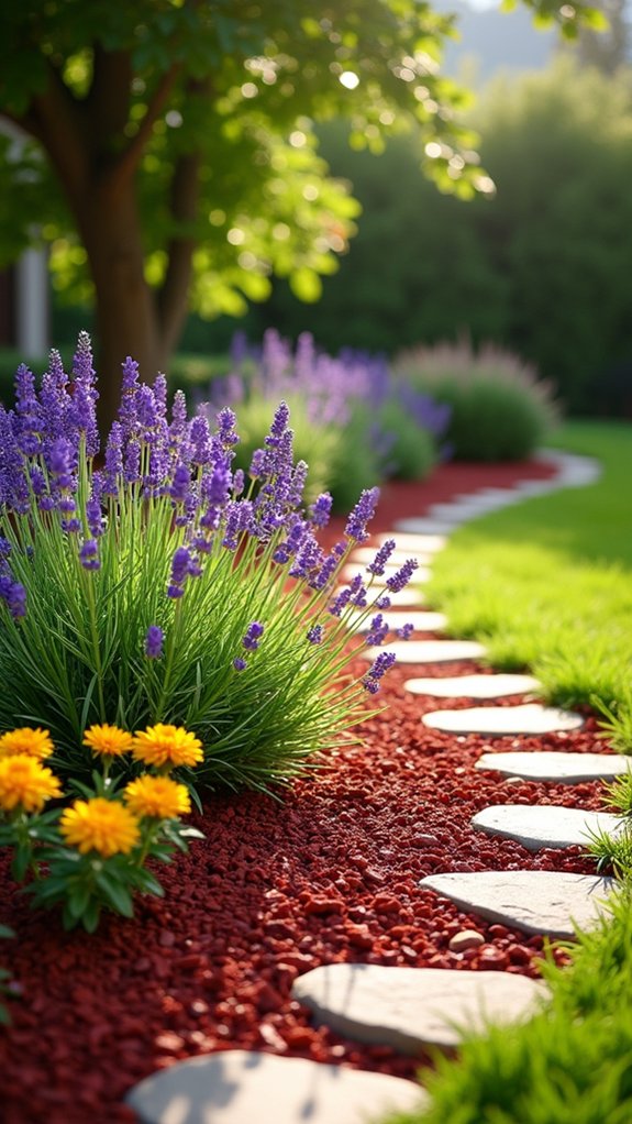colored mulch enhances landscapes