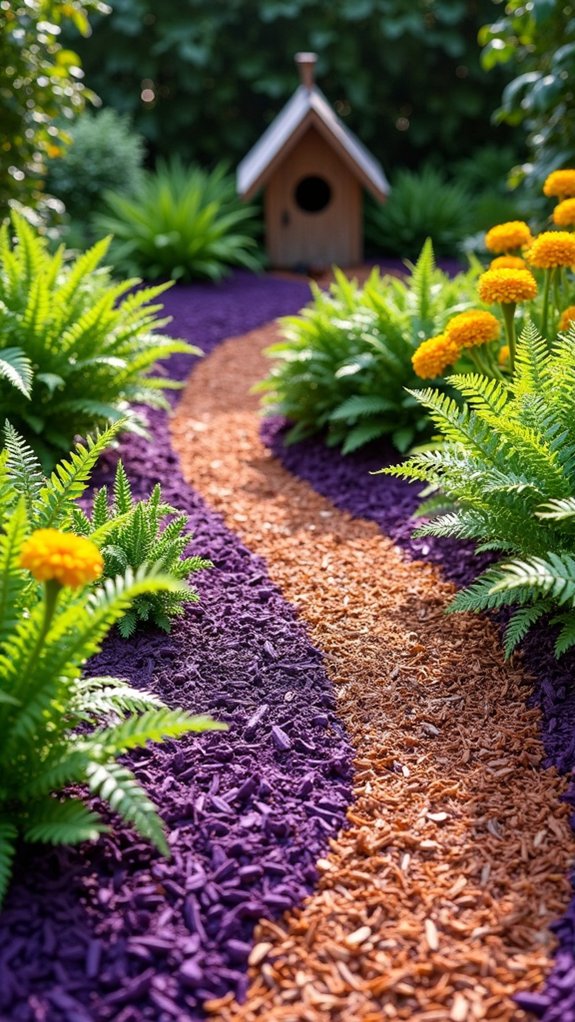 colored mulch enhances landscapes