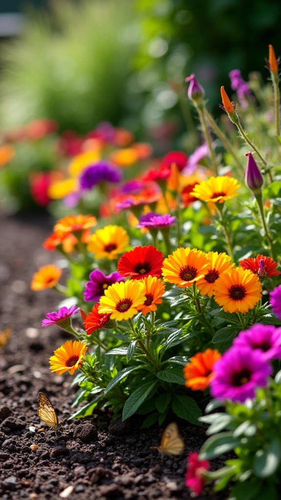 colorful annual flower display
