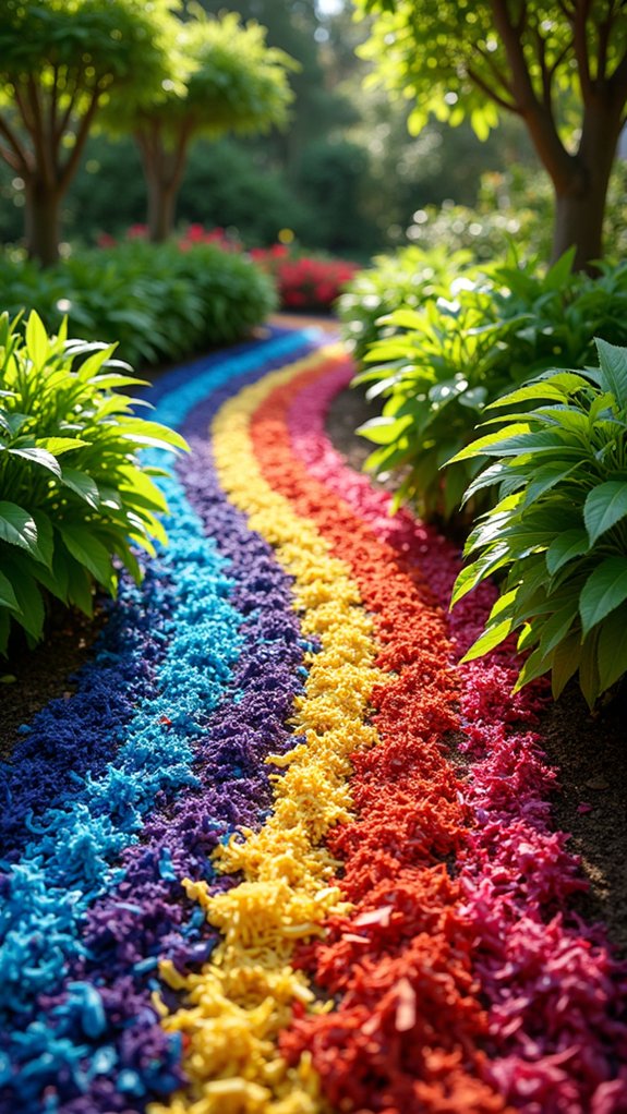 colorful eco friendly garden mulch