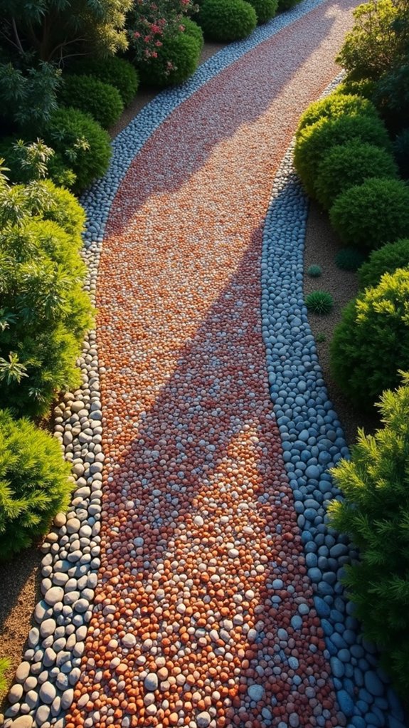 colorful low maintenance driveways