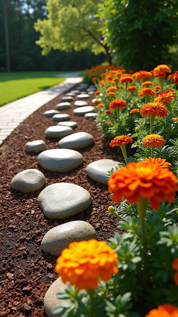colorful mulch enhances blooms