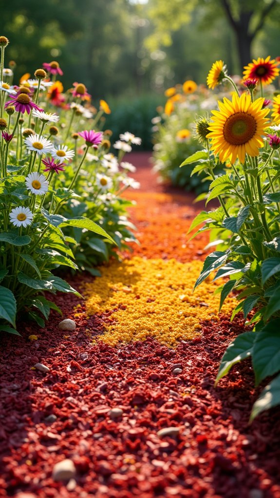 colorful mulch enhances gardens