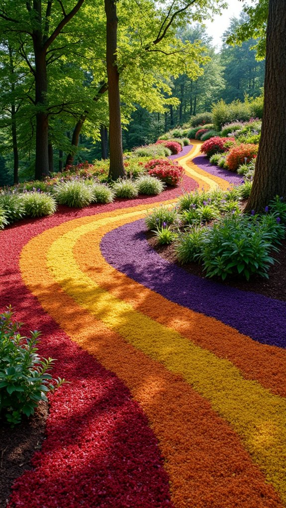 colorful mulch enhances landscaping