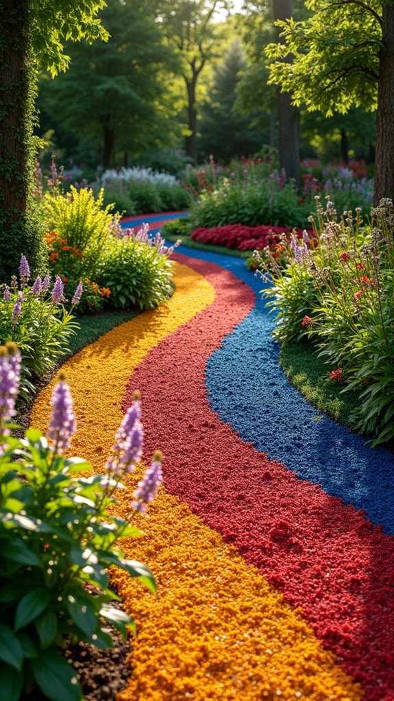 colorful rubber mulch garden