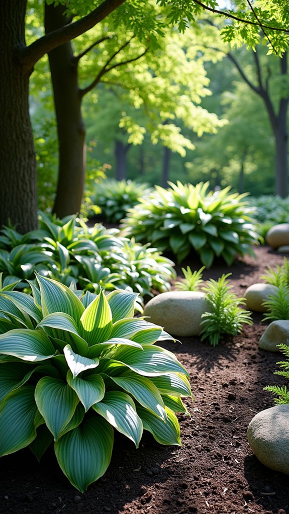 colorful shade loving hostas