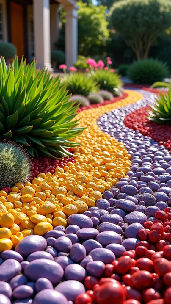 colorful stone mulch benefits