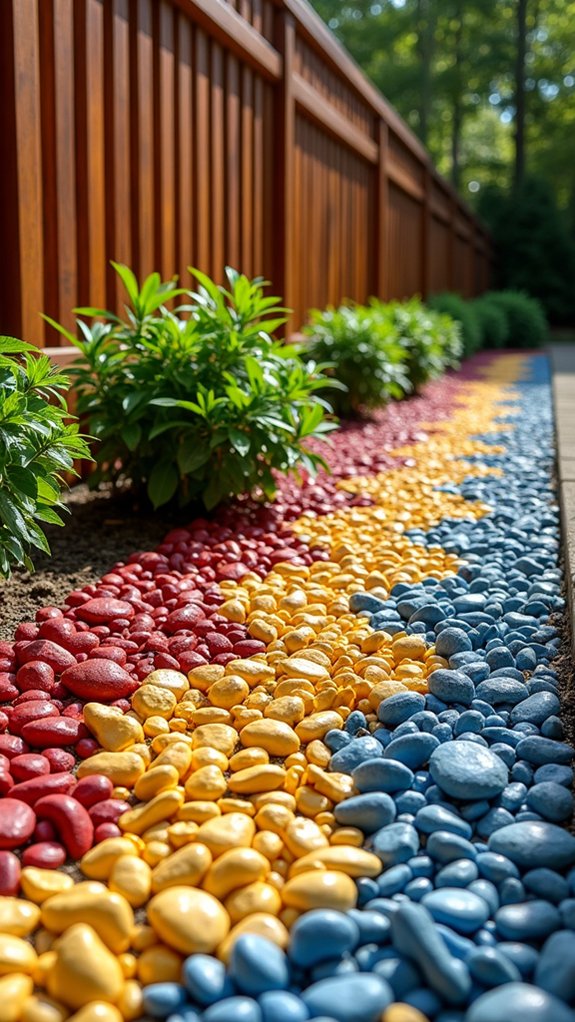 colorful stone mulch landscaping