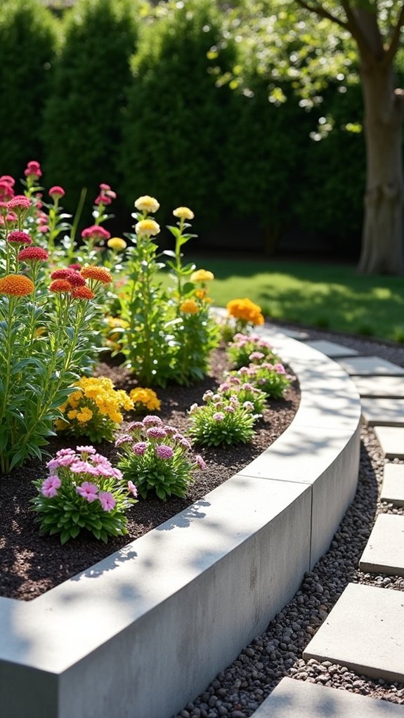 concrete edged raised beds