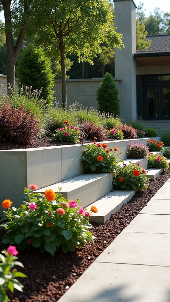 concrete walls vibrant gardens
