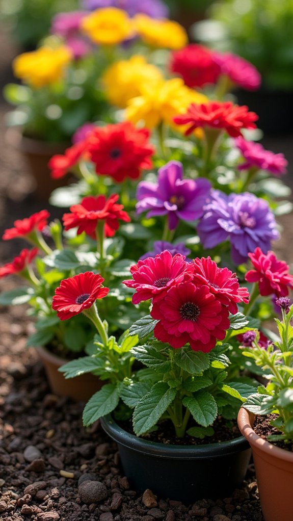 container gardens with mulch